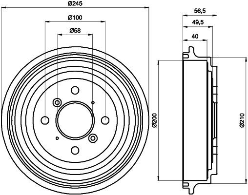 HELLA PAGID Тормозной барабан 8DT 355 300-571